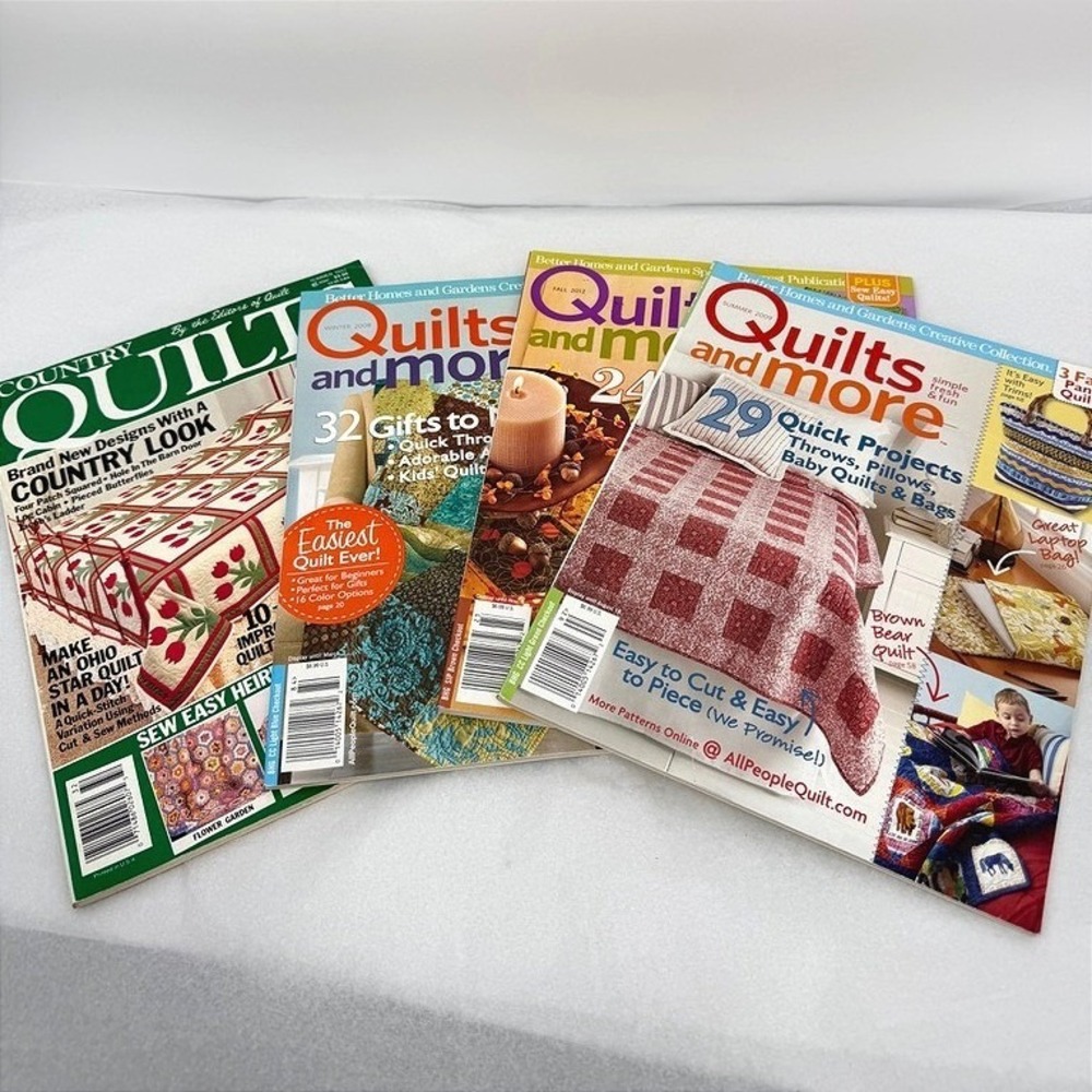 Better Homes & Gardens Quilts & More Magazines LOT of 4 Patterns Sewing Crafting